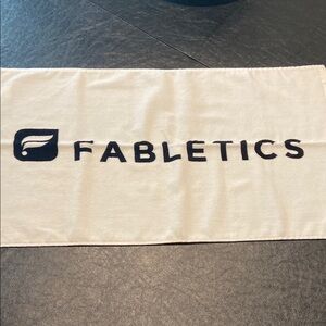 Fabletics Black Logo on White Towel